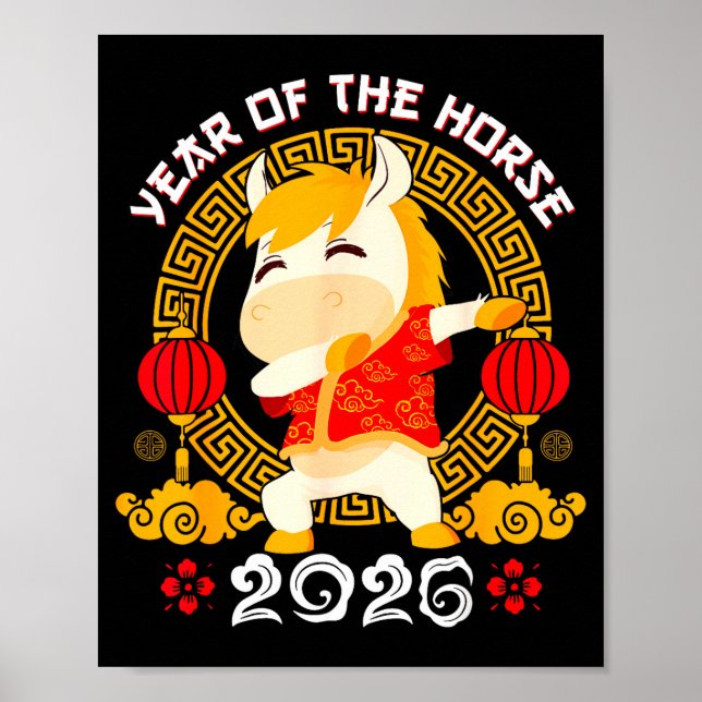 Dabbing Horse Chinese New Year Of The Horse2026  Poster (Front)