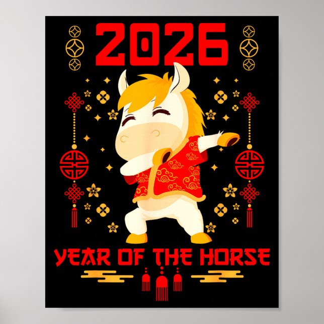 Dabbing Horse Chinese New Year Of The Horse2026  Poster (Front)