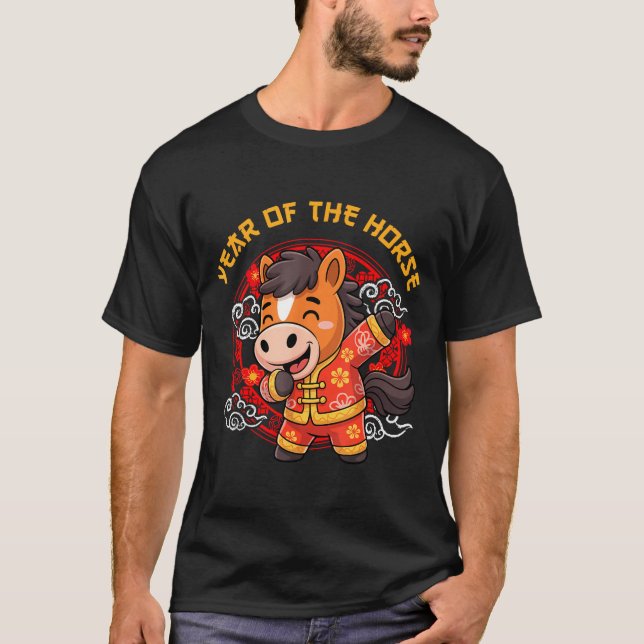 Dabbing Horse Chinese New Year Of The Horse2026  T-Shirt (Front)