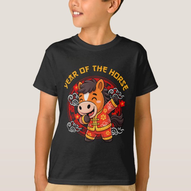 Dabbing Horse Chinese New Year Of The Horse2026  T-Shirt (Front)