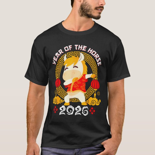 Dabbing Horse Chinese New Year Of The Horse2026  T-Shirt (Front)