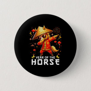 Dabbing Horse Lunar Chinese New Year Of The Horse  6 Cm Round Badge