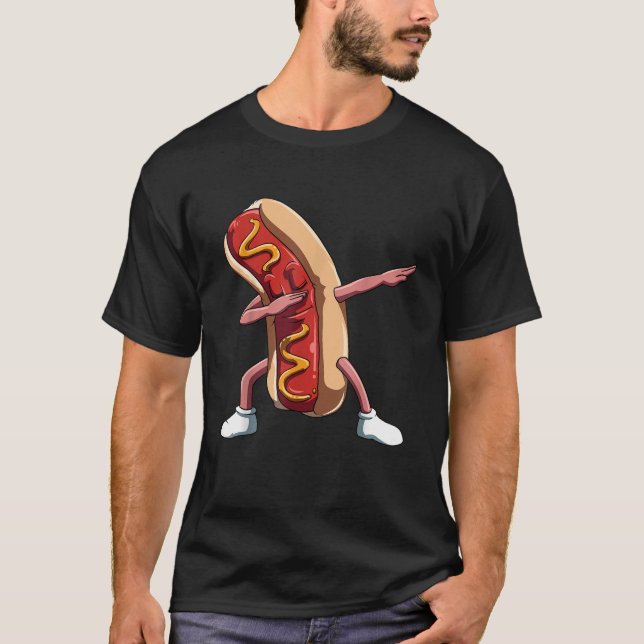 Dabbing Hot Dog Dab Hot Dog Lovers National Hot Do T-Shirt (Front)