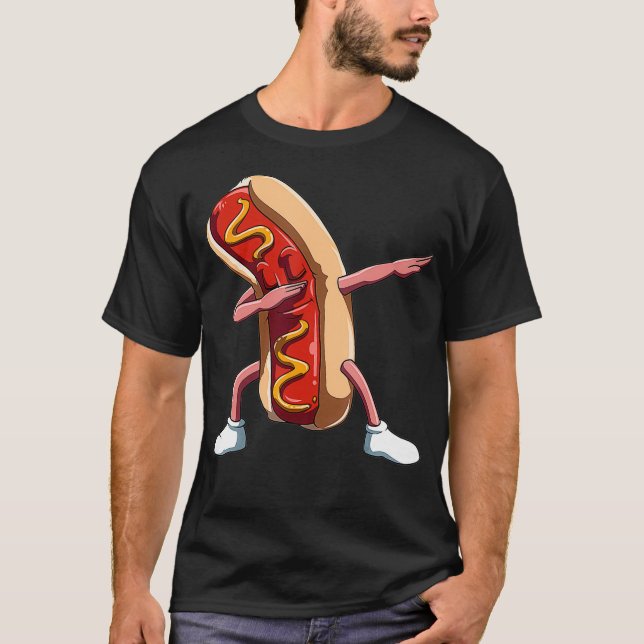 Dabbing Hot Dog Dab Hot Dog Lovers National Hot T-Shirt (Front)