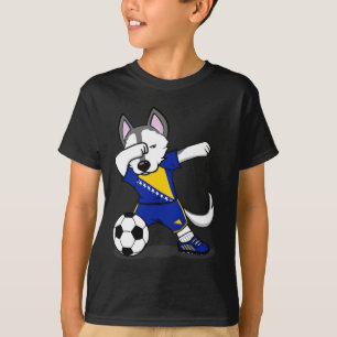 Dabbing Husky Dog Bosnia And Herzegovina Soccer Fa T-Shirt