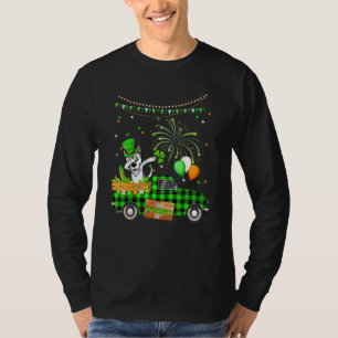 Dabbing Husky Dog Shamrock St Patrick's Day T-Shirt