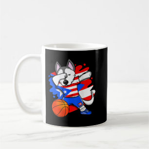 Dabbing Husky Puerto Rico Basketball Fans Jersey S Coffee Mug