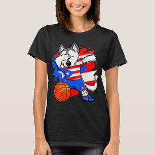 Dabbing Husky Puerto Rico Basketball Fans Jersey S T-Shirt