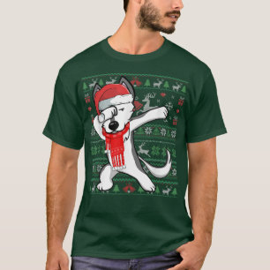 Dabbing Husky Ugly Christmas Sweater Funny Party C