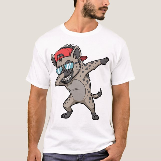 Dabbing Hyena Funny Cute Dab Dance T-Shirt (Front)