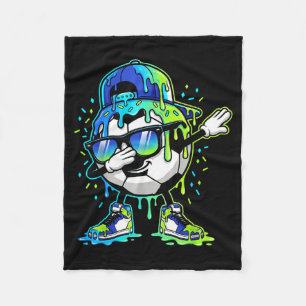 Dabbing Ice Cream Sprinkles Soccer Drip Boys Kids  Fleece Blanket