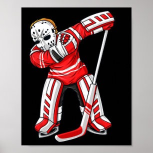 Dabbing Ice Hockey Player Fun Boys Girls Kids Dab Poster