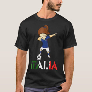 Dabbing Italy Italian Soccer Girl Football T-Shirt