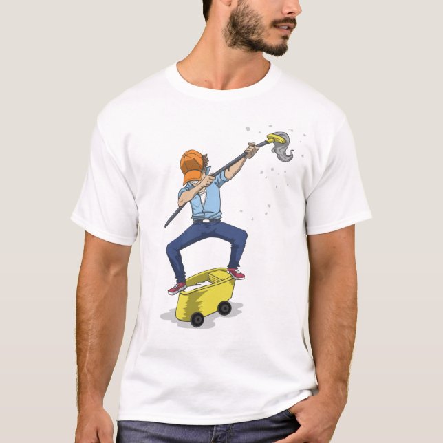 Dabbing Janitor Funny Custodian Gift T-Shirt (Front)