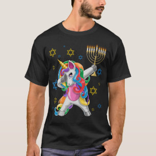 Dabbing Jewnicorn Jewish Unicorn Hanukkah T-Shirt