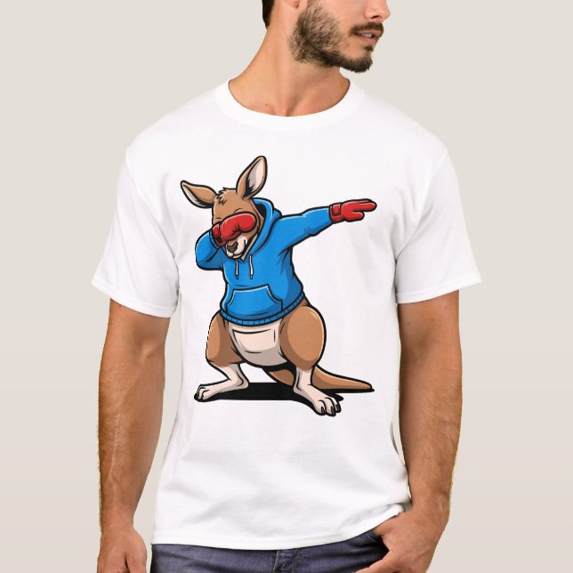 Dabbing Kangaroo Funny Cute Dab Dance T-Shirt (Front)