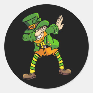 Dabbing Leprechaun Design St Patricks Day Dabbing  Classic Round Sticker