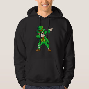 Dabbing Leprechaun Face Mask St Patrick's Day Boys Hoodie