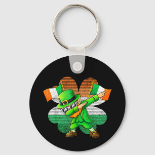 Dabbing Leprechaun for Kids Boys Mens Youth Key Ring