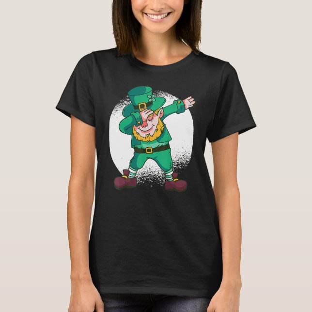 Dabbing Leprechaun Funny Dancing Leprechaun St Pat T-Shirt (Front)