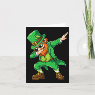 Dabbing Leprechaun Funny Gifts Men Kids Boys St Pa Card