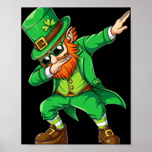 Dabbing Leprechaun Funny Gifts Men Kids Boys St Pa Poster