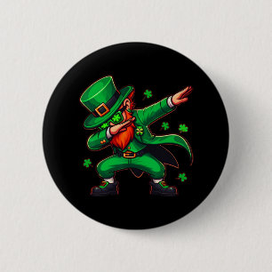 Dabbing Leprechaun Funny Men Kids Boys St Patricks 6 Cm Round Badge