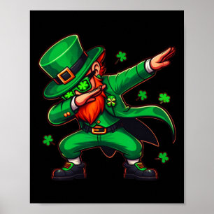 Dabbing Leprechaun Funny Men Kids Boys St Patricks Poster