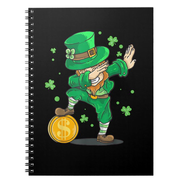 Dabbing Leprechaun Funny St Patricks Day T-Shirt Notebook (Front)