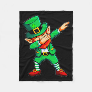 Dabbing leprechaun happy st patricks day boys kids fleece blanket