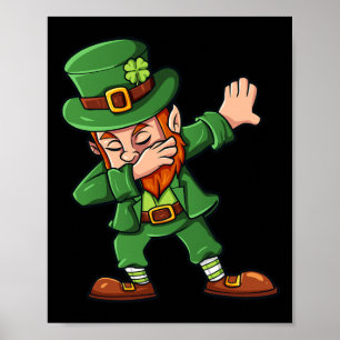 Dabbing Leprechaun St Patrick's Day Dab Boys Girls Poster
