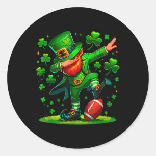 Dabbing Leprechaun St Patricks Day Footbyll Boy Me Classic Round Sticker