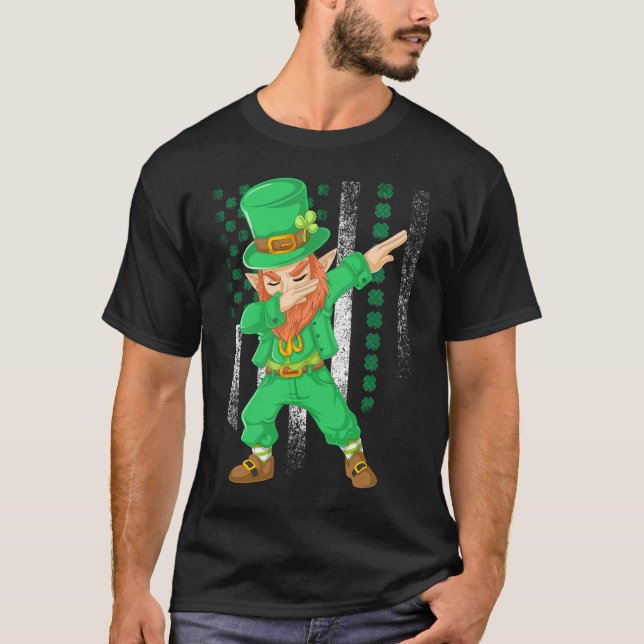 dabbing leprechaun st patricks day gift T-Shirt (Front)