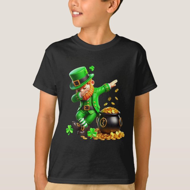 Dabbing Leprechaun St. Patrick's Day - Pot of Gold T-Shirt (Front)