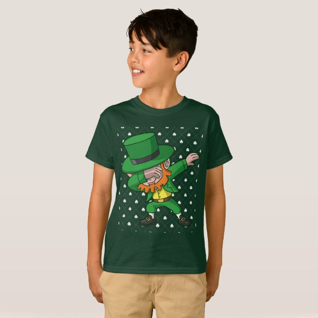 Dabbing Leprechaun St Patrick's Day T-Shirt (Front Full)