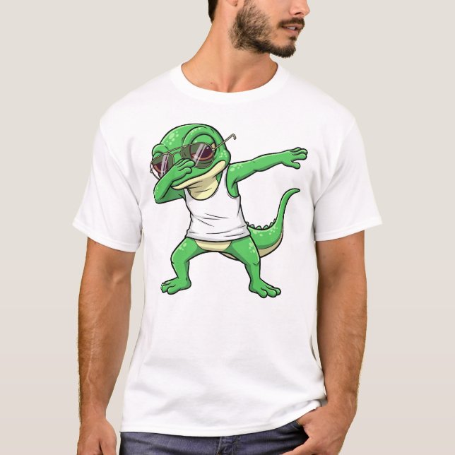 Dabbing Lizard Funny Cute Dab Dance T-Shirt (Front)