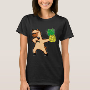 Dabbing Llama Pineapple Aloha Beach Hawaiian Dance T-Shirt