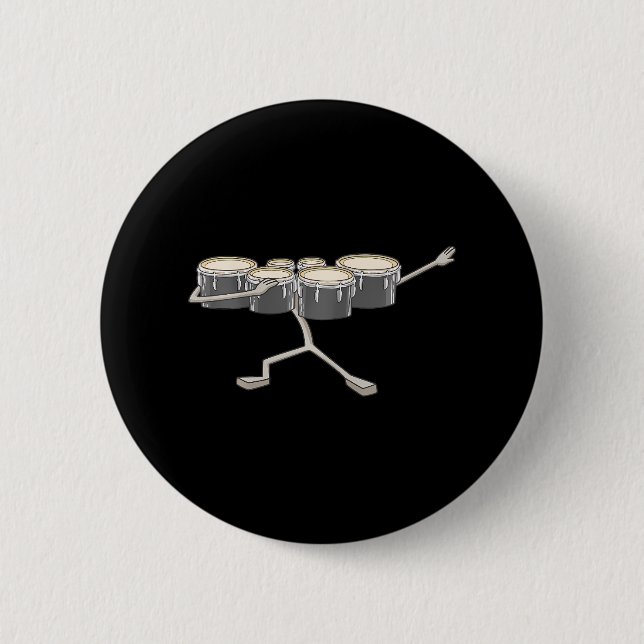 Dabbing Marching Tenor Drums Marching Band 6 Cm Round Badge (Front)