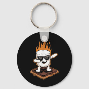 Dabbing Marshmallow Camping Smores Kawaii Smores  Key Ring