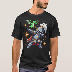 Dabbing Medieval Knight Dragon Funny Renaissance R T-Shirt