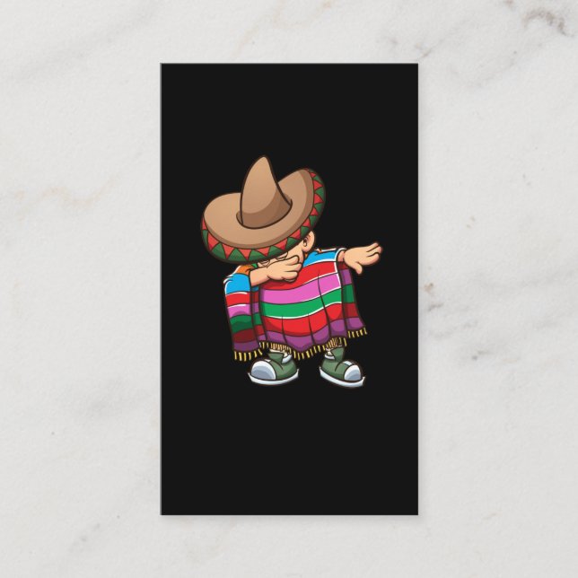 Dabbing Mexican Kid with Sombrero and Sombrero Business Card (Front)