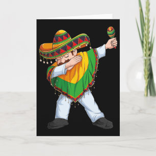 Dabbing Mexican Man Poncho Sombrero Cinco De Mayo Card