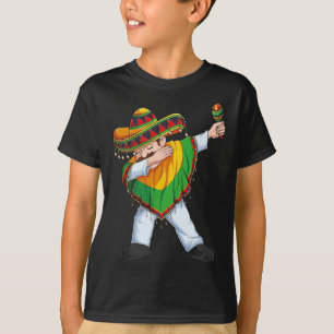 Dabbing Mexican Man Poncho Sombrero Cinco De Mayo  T-Shirt