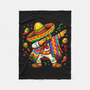 Dabbing mexican poncho cinco de mayo boys men  fleece blanket