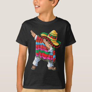 Dabbing Mexican Poncho Cinco De Mayo Boys Men Shor T-Shirt