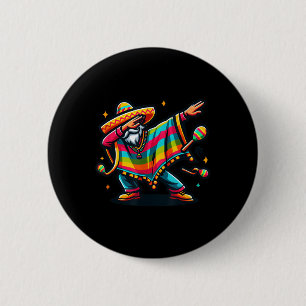 Dabbing Mexican Poncho Cinco De Mayo Boys Men Somb 6 Cm Round Badge