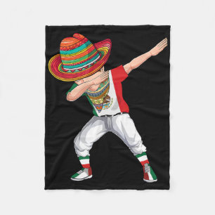 Dabbing Mexican Poncho Cinco De Mayo Boys Men Somb Fleece Blanket