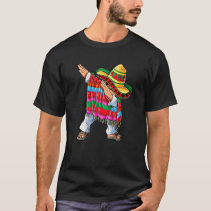 Dabbing Mexican Poncho Cinco De Mayo Boys Men Somb T-Shirt