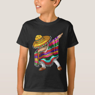 Dabbing Mexican Poncho Cinco De Mayo Boys Men Somb T-Shirt