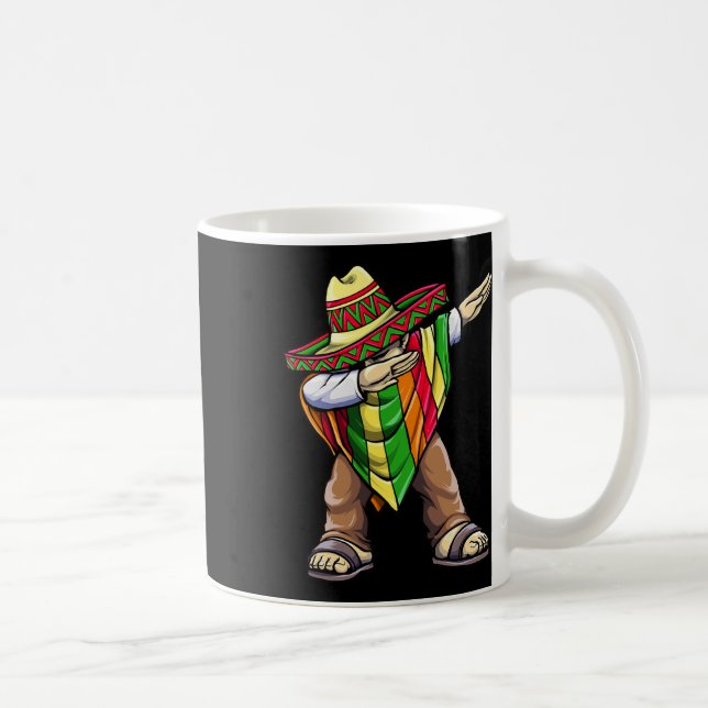 Dabbing Mexican Poncho Cinco De Mayo  Coffee Mug (Right)